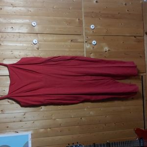 Red mixed linen jumpsuit Old navy